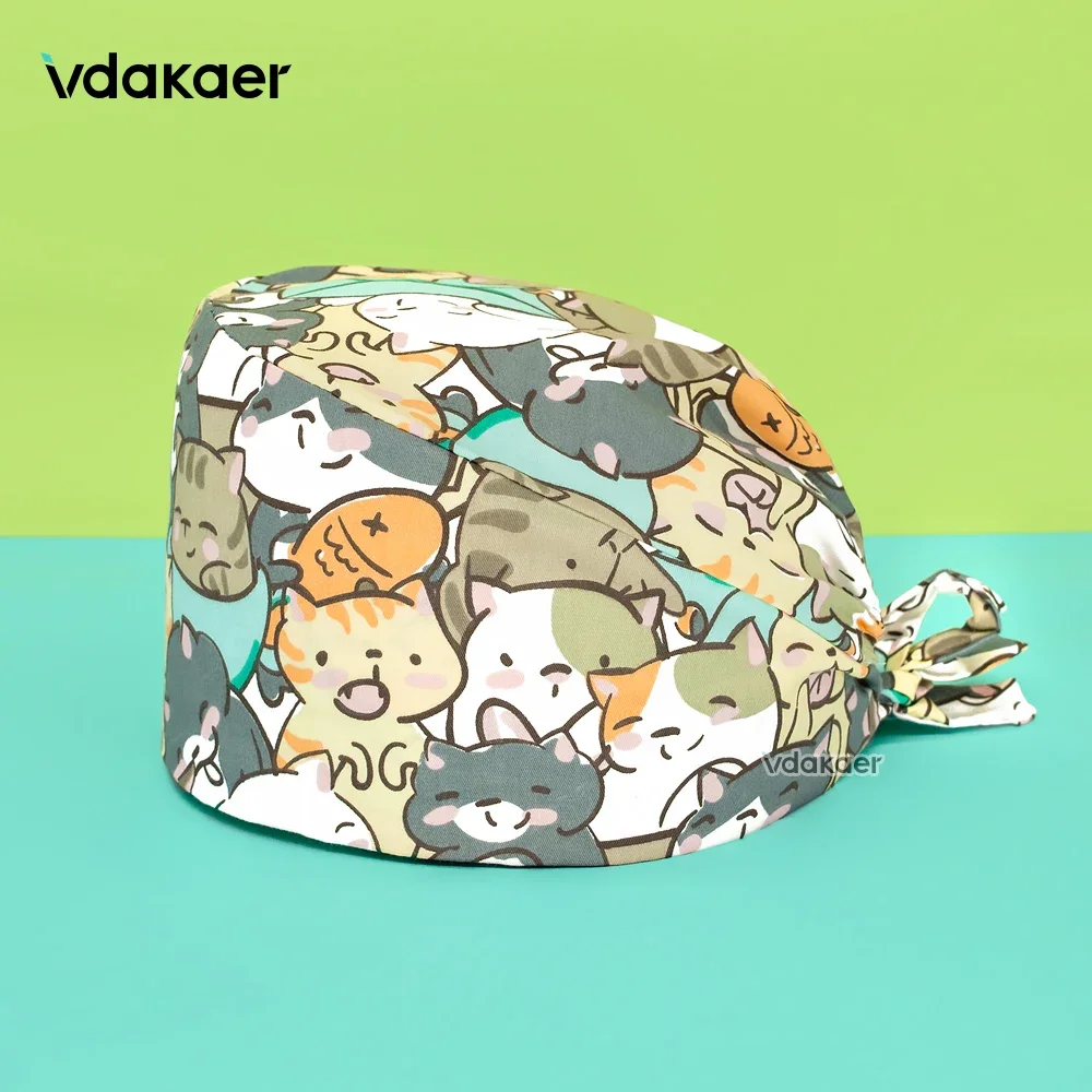 Vet Tech Accessories - Topi Katun Murni Operasi Gambar Kartun