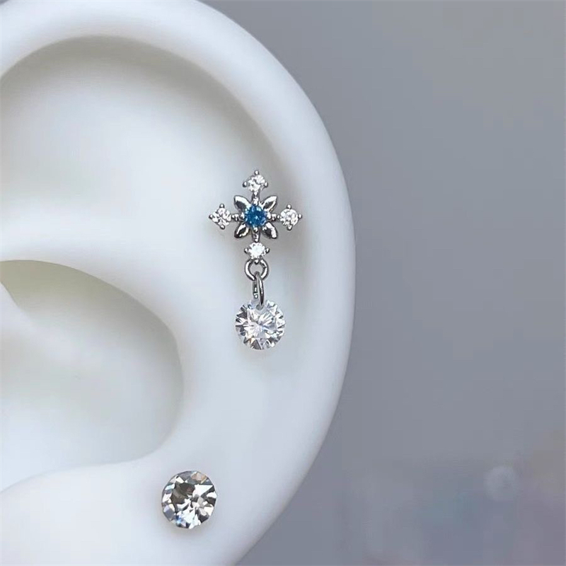 1 buah anting warna perak Y2K  - Y2K Tech Accessories ulasan dan harga
