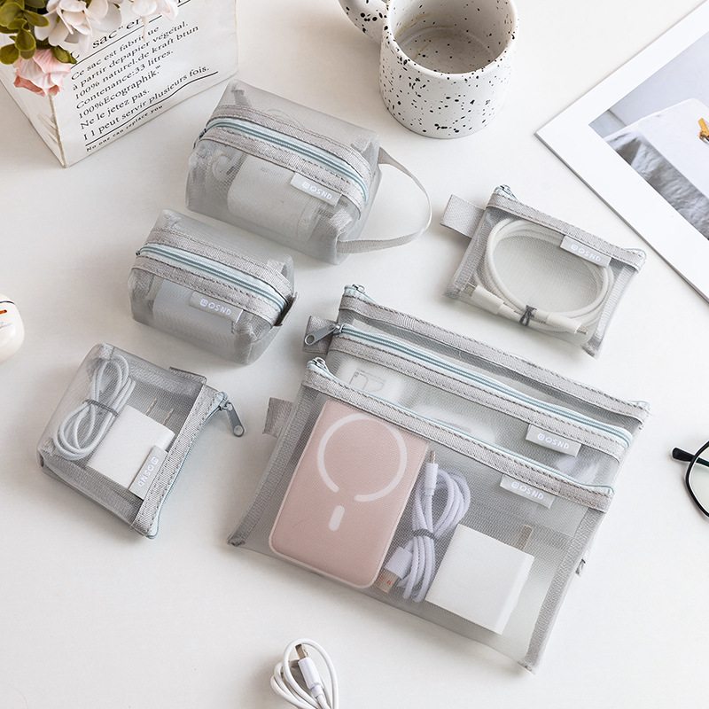 Tas Organizer Jaring Abu-abu – - Tech Accessories Desk ulasan dan harga