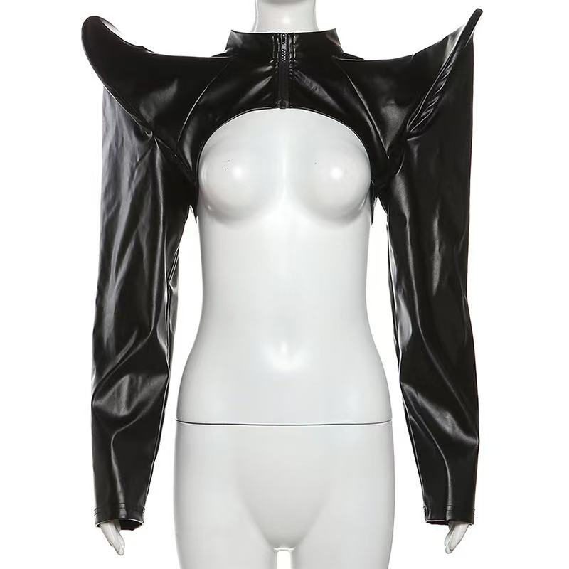 Jaket Kulit Pu Y2k Wanita 2024 - Tech Wear Accessories ulasan dan harga